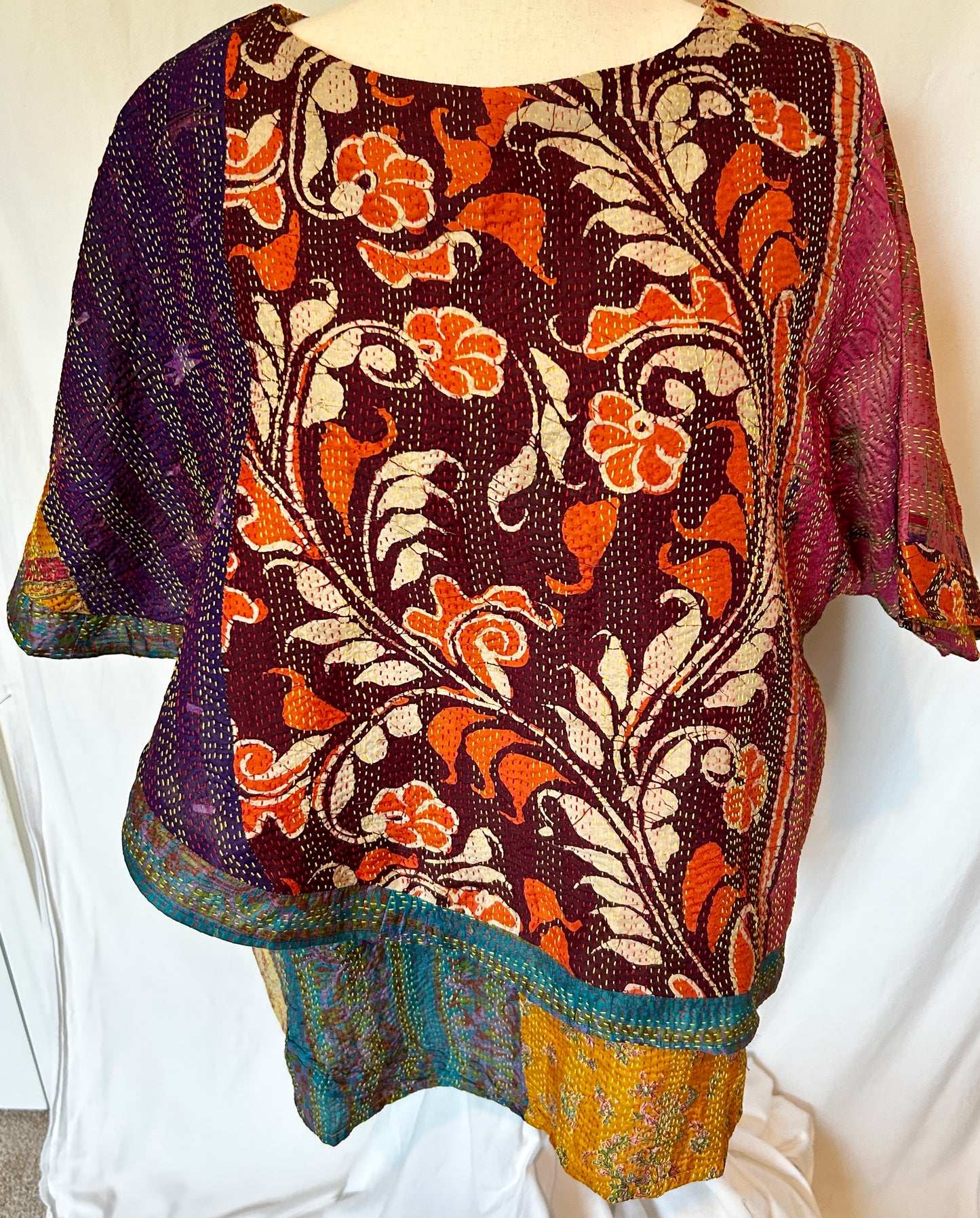 Petal Shawl Shirt with Stitched fabric in Multiple patterns