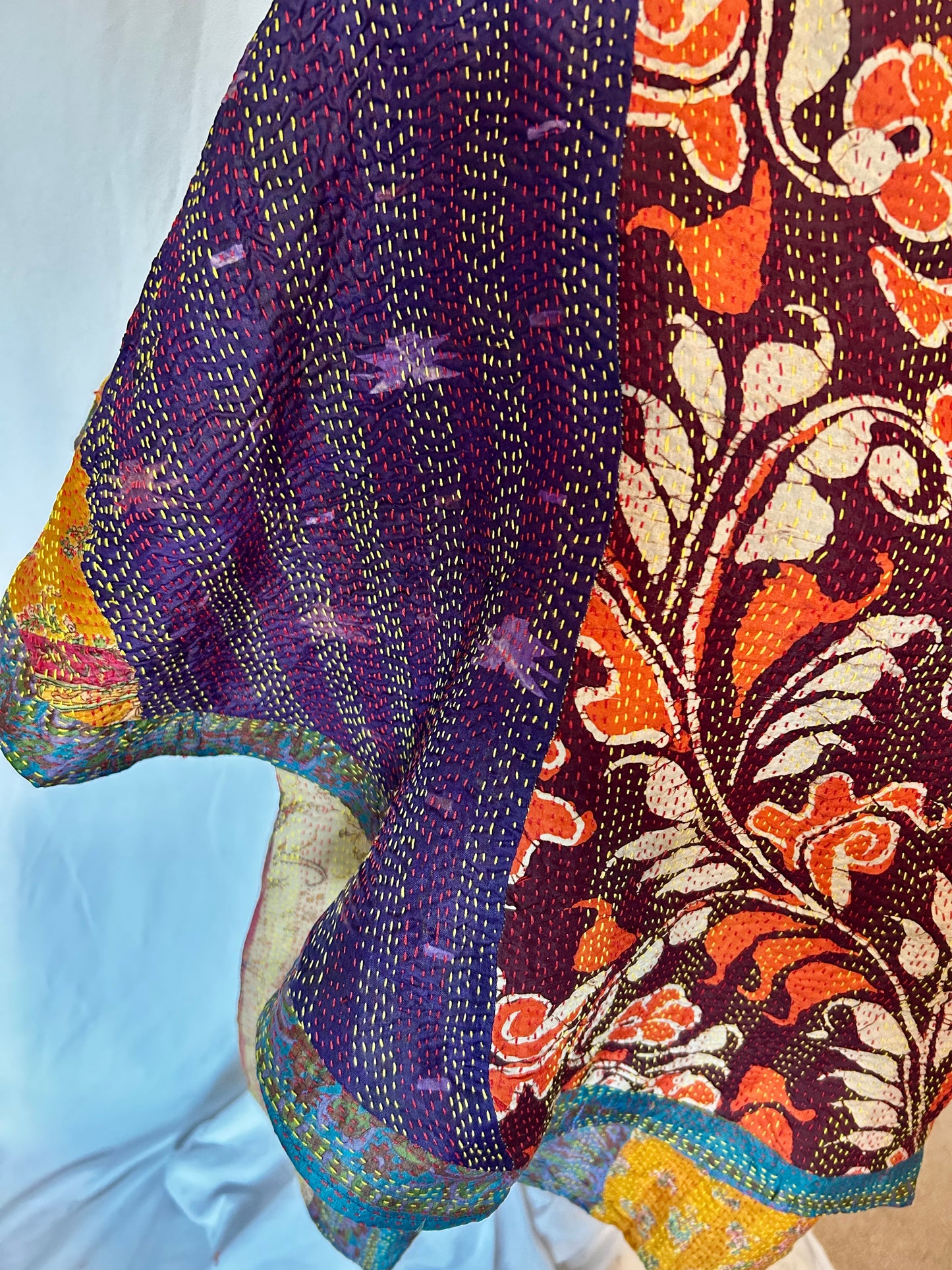 Petal Shawl Shirt with Stitched fabric in Multiple patterns