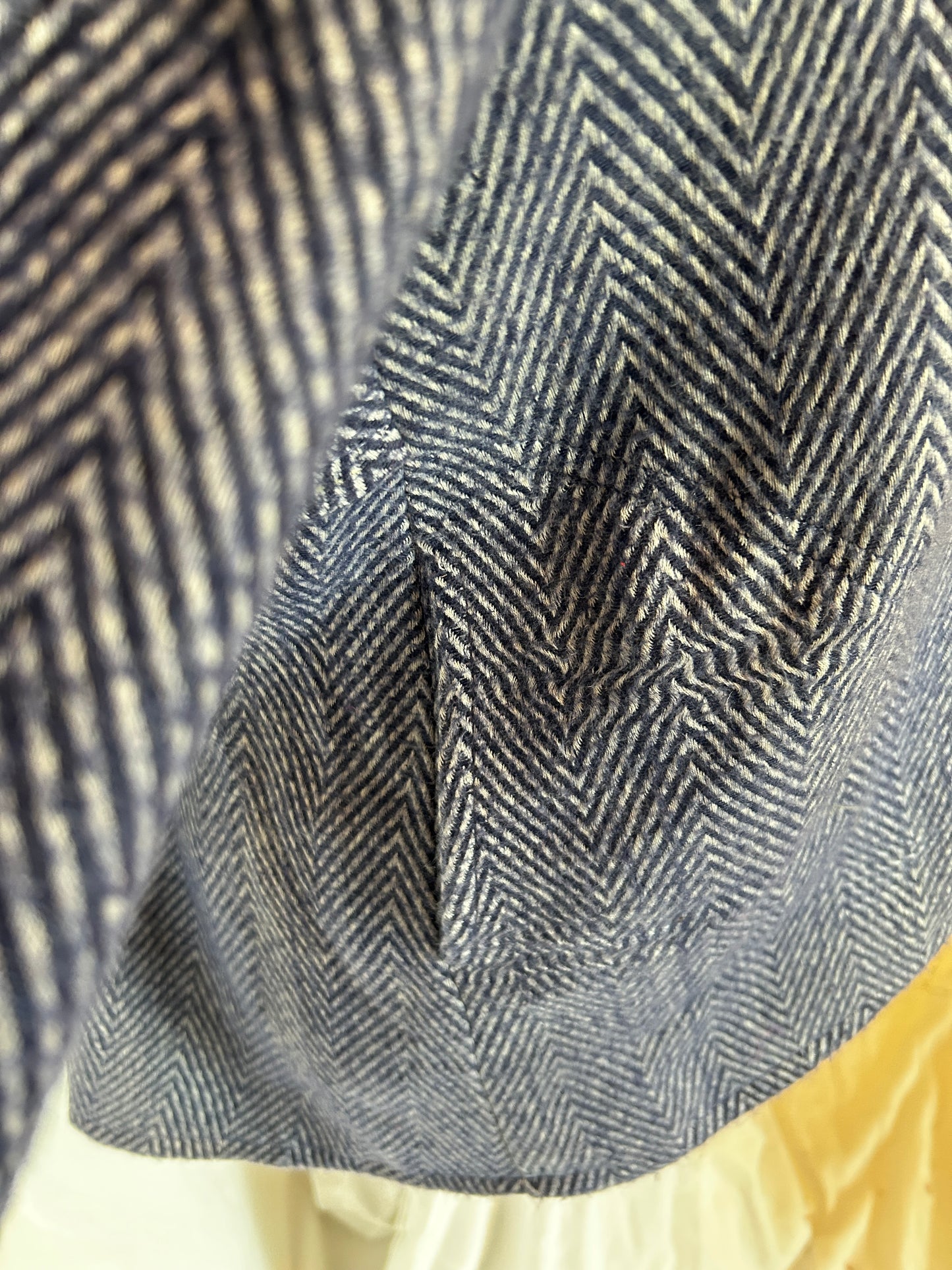 Morning Glory Cape with Blue Herringbone Cashmere