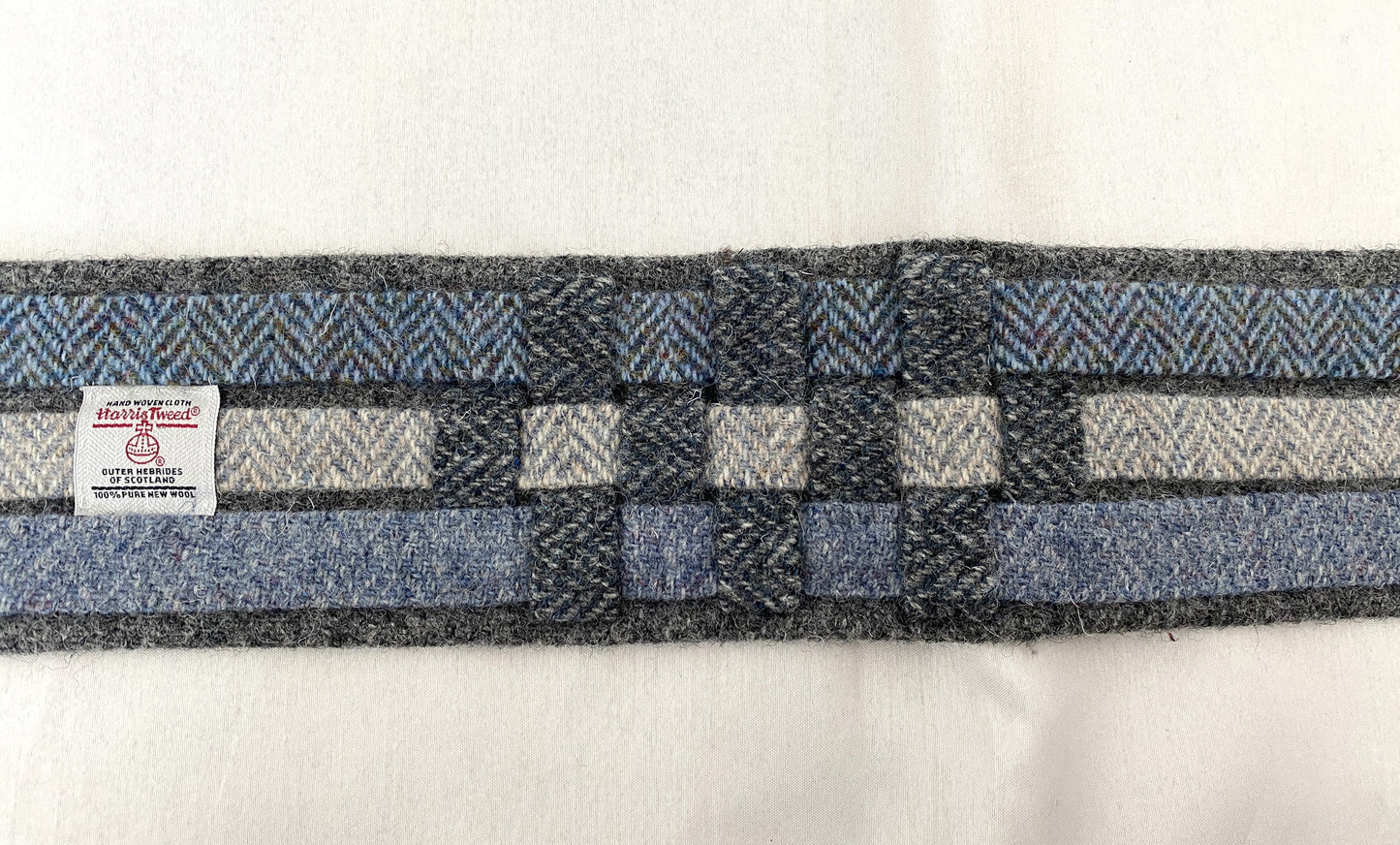 Peony Dress in Gray Corduroy with Woven Harris Tweed Belt