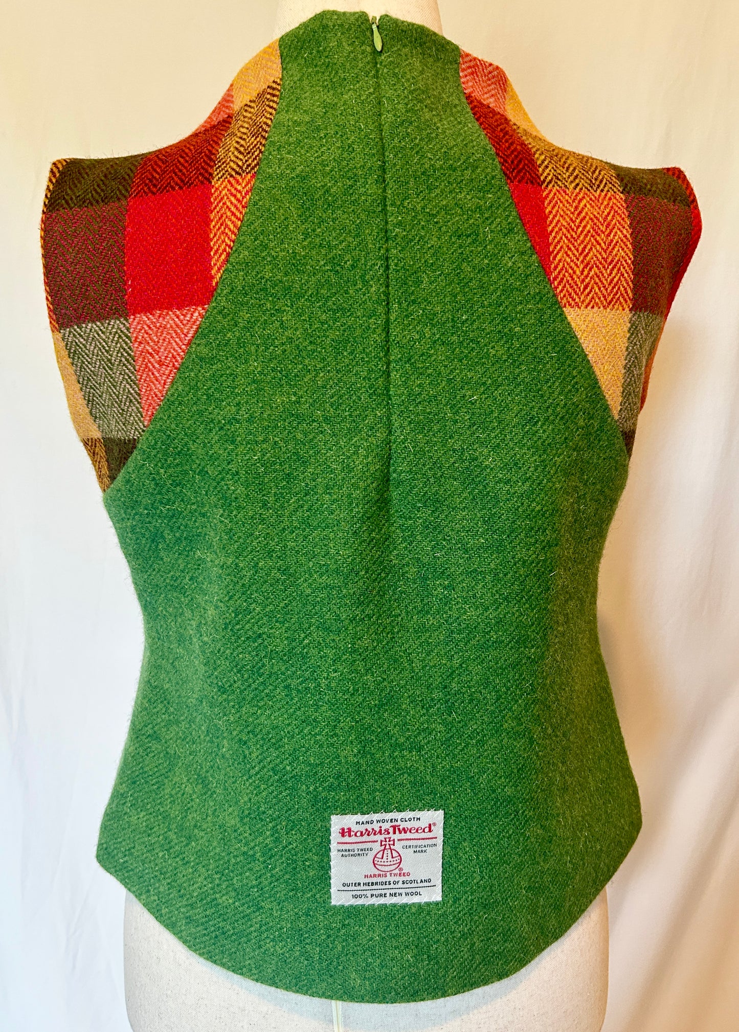 Mallow Tweed Top in Green with Sheep King Embroidery - Green & Patchwork Orange