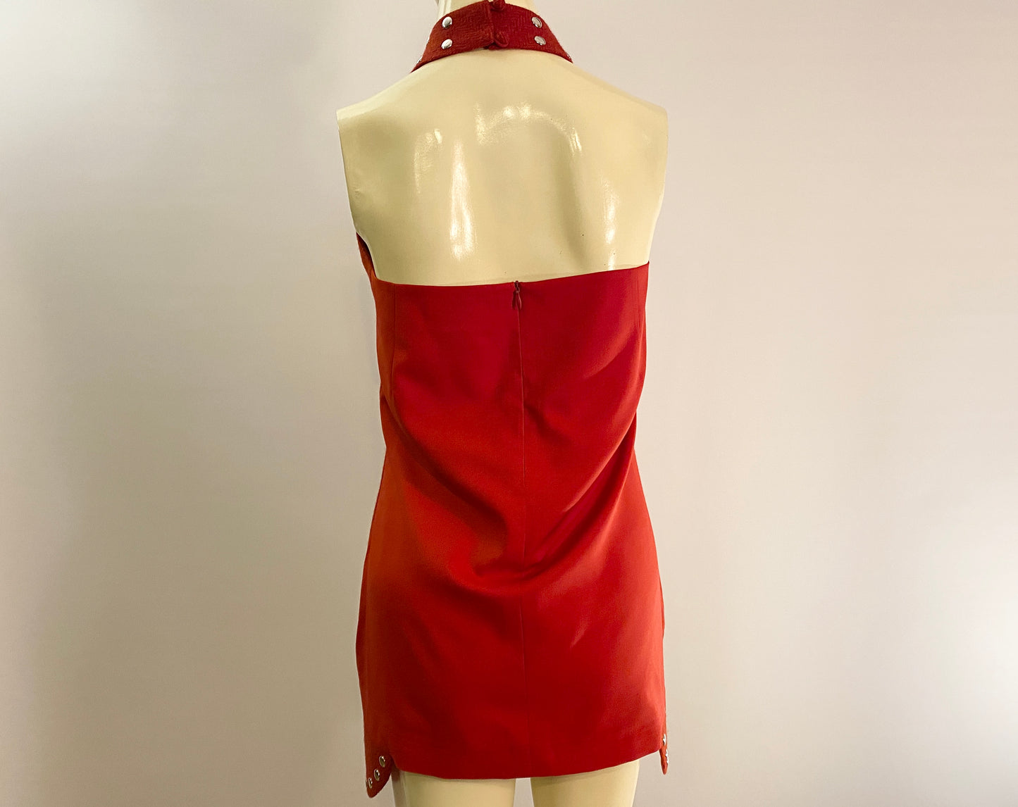 Impatiens Halter Top Dress Red/Org Herringbone Harris Tweed