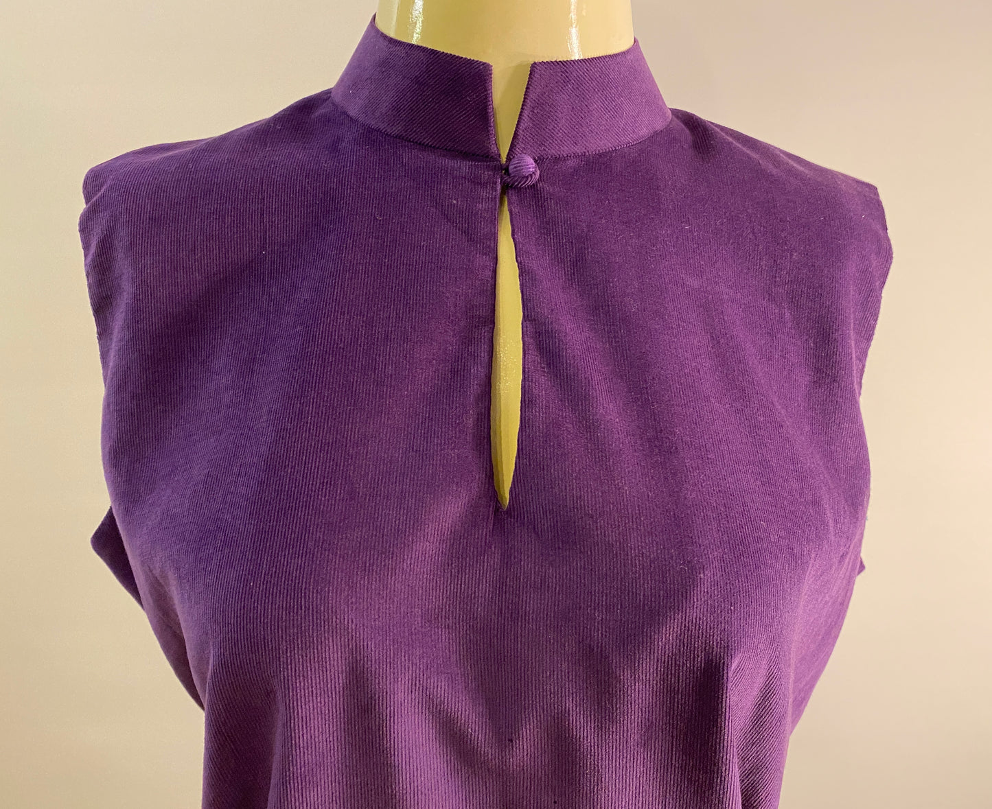Jasmin Top w Harris Tweed belt and Hand Embroidery - Purple