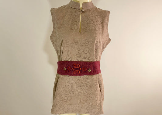Jasmin Top with Harris Tweed belt with hand-embroidery -Tope