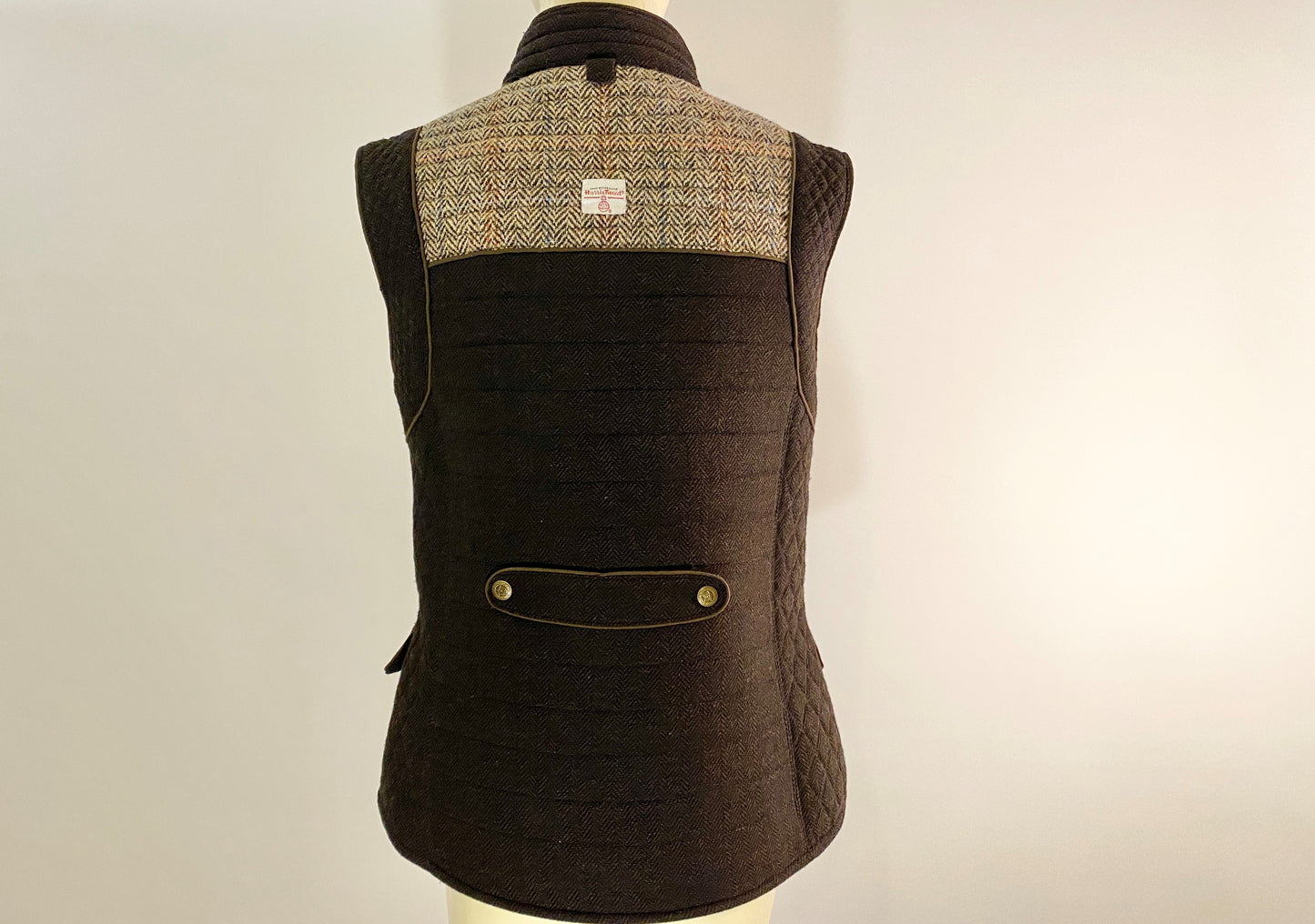 Sericea Vest with Brown Herringbone Harris Tweed
